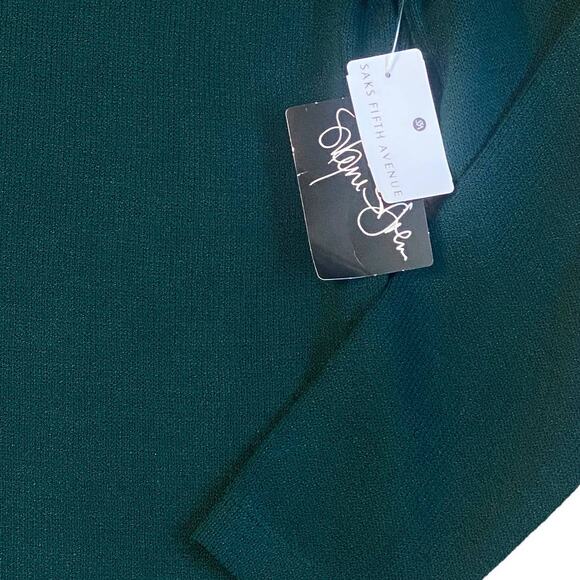 NEW Vintage Marie St. John Forest Green Knit Mock Neck Sweater Large NOS Hunter - Picture 3 of 9